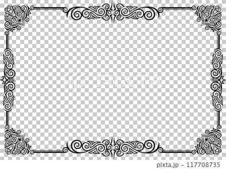 Classic, elegant and gorgeous decorative frame, monochrome black Classic, elegant and gorgeous decorative frame, monochrome black 117708735