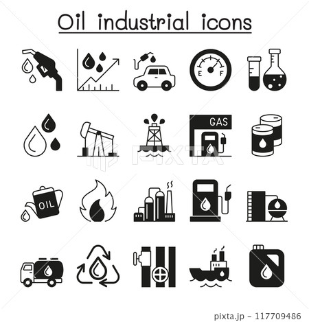 Oil industrial icons set vector illustration graphic design 117709486