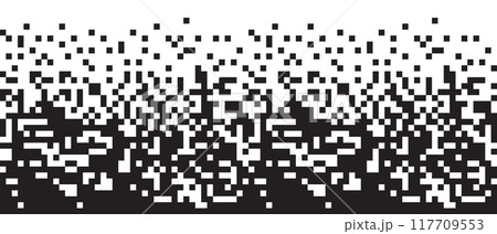 Dissolve pixel disperse blocks. Dust fragment, broken dots texture. Fractured disperse. Mosaic filled square dotted abstract pattern Dissolve pixel disperse blocks. Dust fragment, broken dots texture. Fractured disperse. Mosaic filled square dotted abstract pattern 117709553