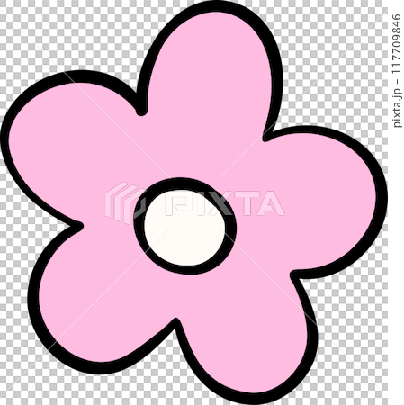 Pastel flower Retro Trendy Doodle Design 117709846