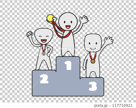 Illustration of people standing on a podium Illustration of people standing on a podium 117710922