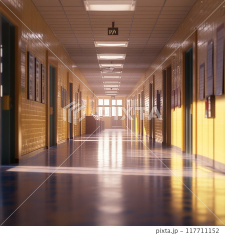 誰もいない学校の廊下 117711152
