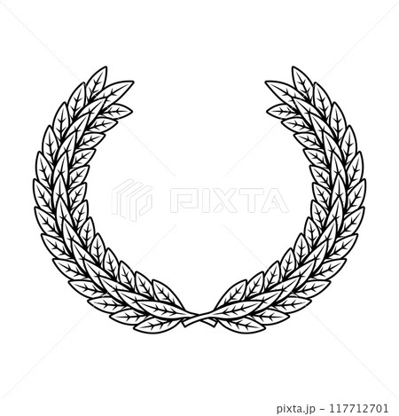 Illustration of laurel wreath. Design element for logo, label, sign, emblem. Vector illustration 117712701