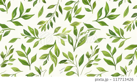 葉のシームレスパターン2 117713426
