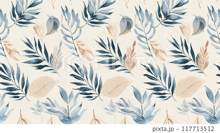 葉のシームレスパターン4 117713512