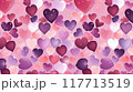 ハートマークのシームレスパターン 117713519