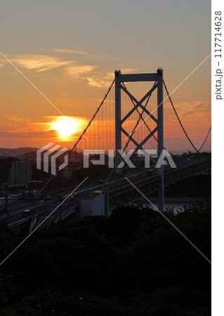 関門橋(夕陽) 関門橋(夕陽) 117714628