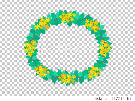 Mimosa wreath illustration 117715163