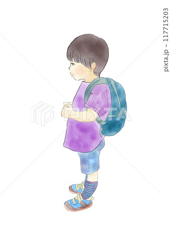リュックサックをする男の子のイラスト 117715203