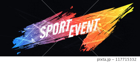 Blue Red and Yellow Gradient Brush Background with Halftone Effect. Colorful Grunge Background for Sports Banner or Poster Design Element Blue Red and Yellow Gradient Brush Background with Halftone Effect. Colorful Grunge Background for Sports Banner or Poster Design Element 117715332