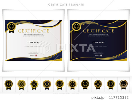 賞状、招待状、表彰状の横型デザインテンプレート170 117715352