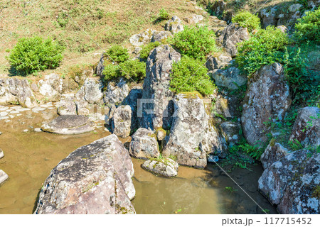 一乗谷朝倉氏庭園(特別名勝) 朝倉館(義景館)跡庭園 福井県福井市 一乗谷朝倉氏庭園(特別名勝) 朝倉館(義景館)跡庭園 福井県福井市 117715452