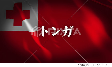 トンガの国旗に国名(日本語) 117715845