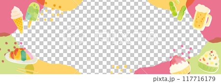 夏の美味しい食べ物フレーム 117716179