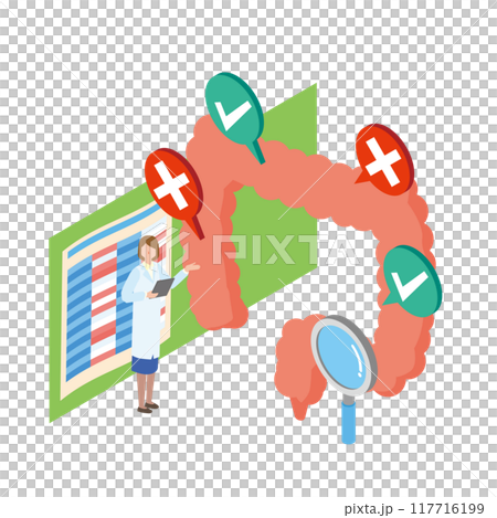 Illustration of a colon examination 117716199