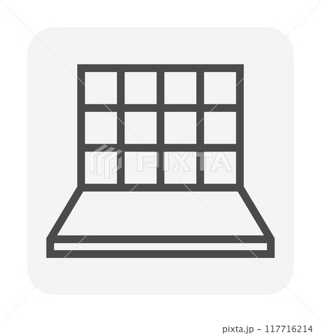Tile wall inside room vector icon, thin line and editable stroke. 117716214