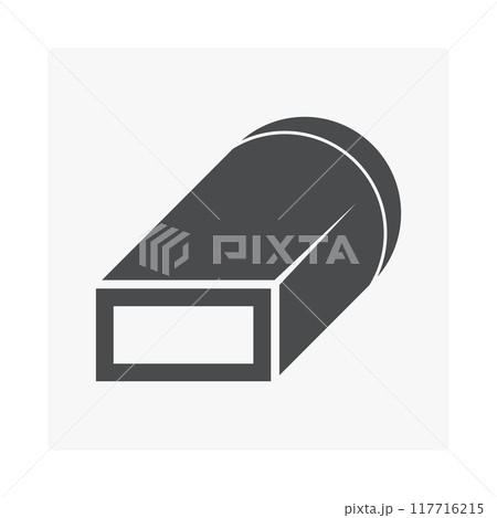 Square to round air duct part element vector icon, black silhouette. 117716215