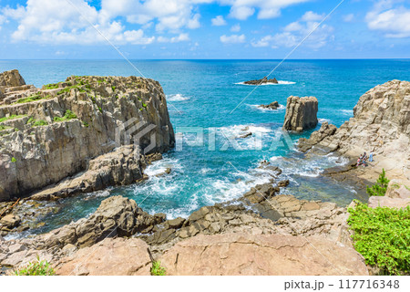 東尋坊(名勝・天然記念物) 越前加賀海岸国定公園 福井県坂井市 東尋坊(名勝・天然記念物) 越前加賀海岸国定公園 福井県坂井市 117716348