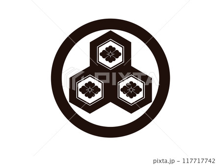 丸に持合三積亀甲に花菱 117717742