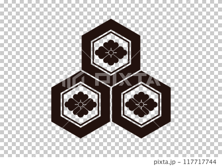 三つ盛亀甲に花菱 三つ盛亀甲に花菱 117717744