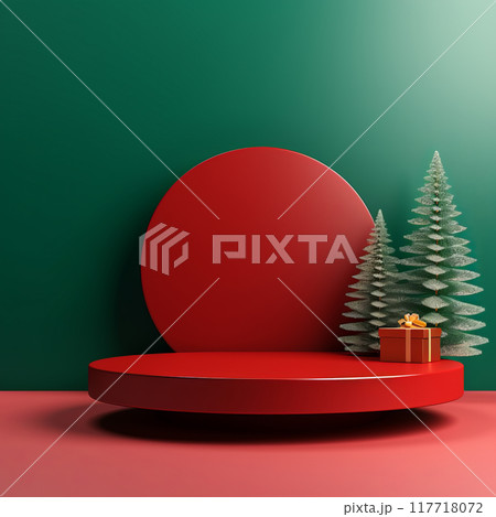 Festive Red and Green Holiday Display Festive Red and Green Holiday Display 117718072