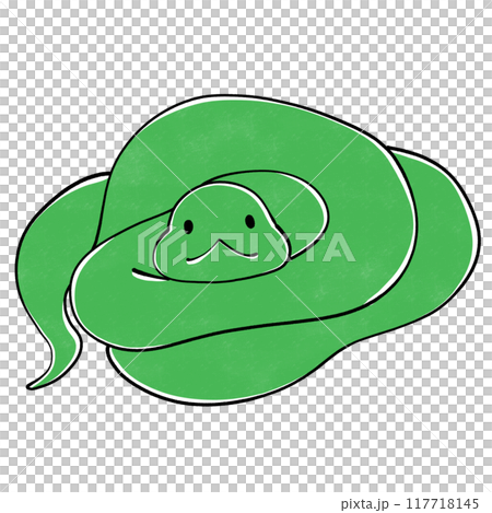 とぐろを巻く蛇のイラスト とぐろを巻く蛇のイラスト 117718145