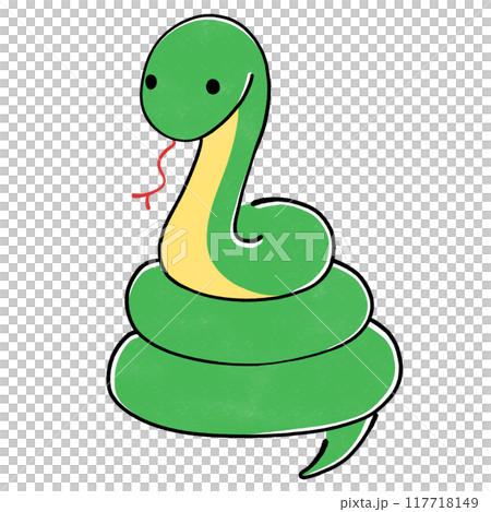 とぐろを巻く蛇のイラスト とぐろを巻く蛇のイラスト 117718149