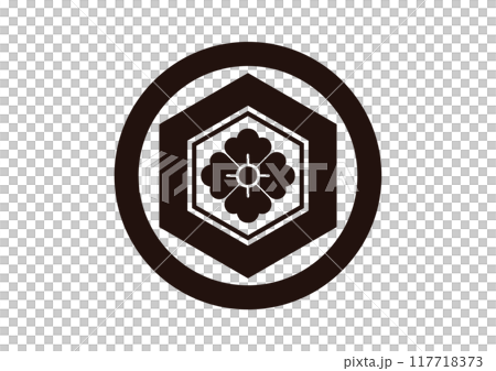 Three-layered circle with tortoise shell and flower horns 117718373