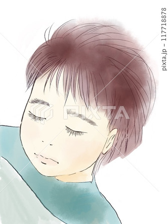 かわいい寝顔の男の子のイラスト 117718878