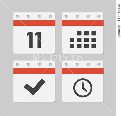 Icon page calendar - 11 day, agenda, timer, done 117719438