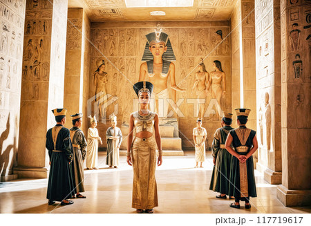 Portrait of the majestic and beautiful Egyptian Queen Nefertiti 117719617
