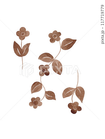 Decorative flowers. Watercolor flowers set. Perfect for decorating Easter cake Decorative flowers. Watercolor flowers set. Perfect for decorating Easter cake 117719779