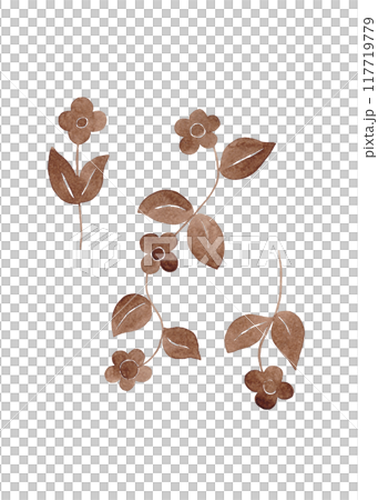 Decorative flowers. Watercolor flowers set. Perfect for decorating Easter cake Decorative flowers. Watercolor flowers set. Perfect for decorating Easter cake 117719779