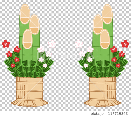 Kadomatsu illustration welcome decoration 117719848