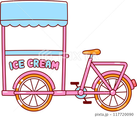 Ice cream cart cargo bike drawing Ice cream cart cargo bike drawing 117720090