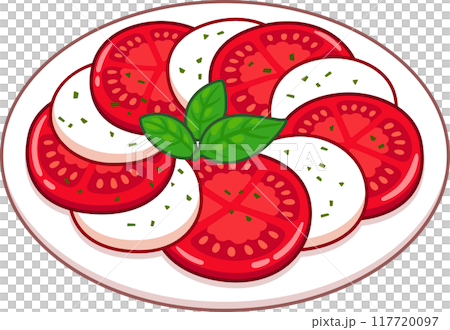 Caprese salad cartoon drawing 117720097