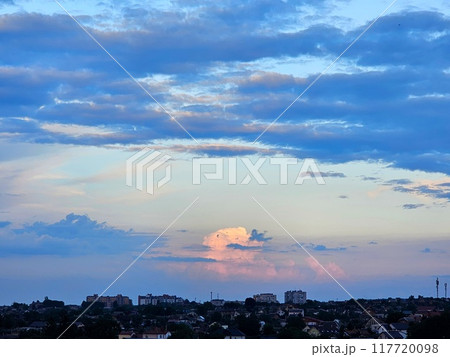 Evening sky sunset over the city. Vinnitsa Ukraine 117720098