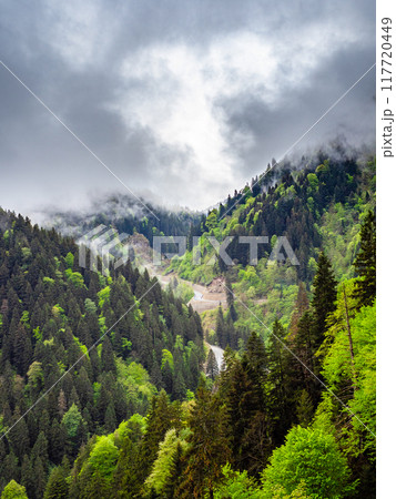 gray clouds above mountains in Altindere Park 117720449
