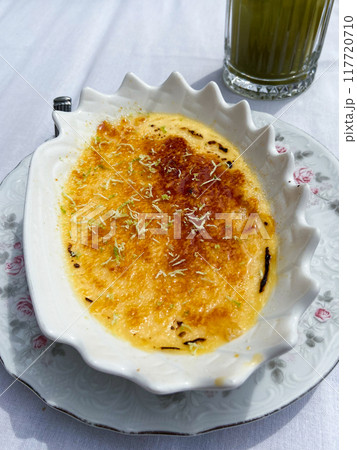Creme brulee dessert in local cafe Creme brulee dessert in local cafe 117720710