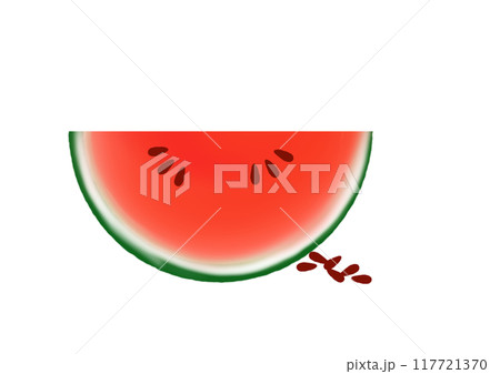 カットしたスイカのイラスト 117721370