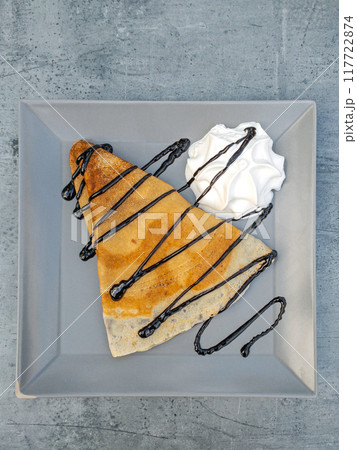 Chocolate Pancake Top View 117722874