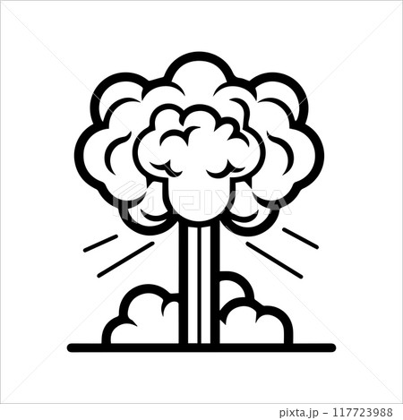 Nuclear Bomb icon or modern line symbol. Vector line art and icon design with bold outline. Black and white Pixel Perfect minimalistic symbol isolated white background. Silhouette simple thin sign Nuclear Bomb icon or modern line symbol. Vector line art and icon design with bold outline. Black and white Pixel Perfect minimalistic symbol isolated white background. Silhouette simple thin sign 117723988