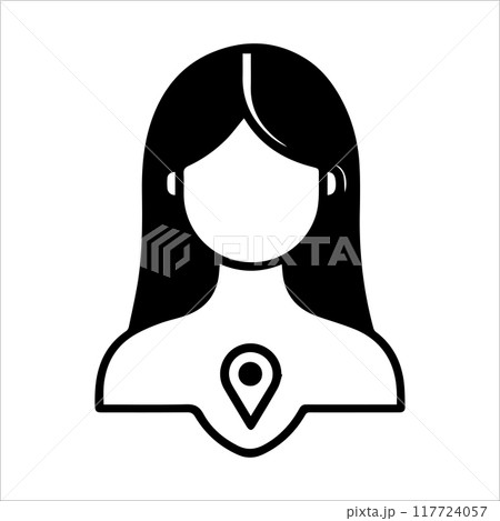 User Location icon or modern line symbol. Vector line art and icon design with bold outline. Black and white Pixel Perfect minimalistic symbol isolated white background. Silhouette simple thin sign 117724057