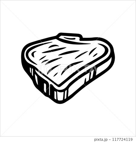 steak icon or modern line symbol. Vector line art and icon design with bold outline. Black and white Pixel Perfect minimalistic symbol isolated white background. Silhouette simple thin sign 117724119