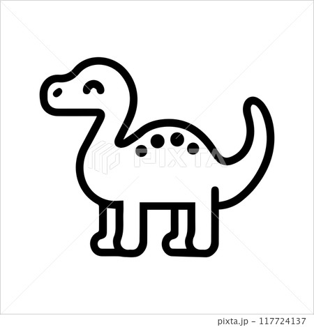 dinosaur icon or modern line symbol. Vector line art and icon design with bold outline. Black and white Pixel Perfect minimalistic symbol isolated white background. Silhouette simple thin sign dinosaur icon or modern line symbol. Vector line art and icon design with bold outline. Black and white Pixel Perfect minimalistic symbol isolated white background. Silhouette simple thin sign 117724137