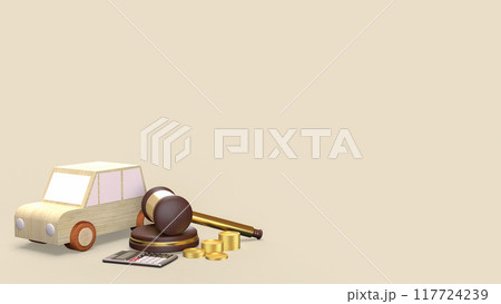 The car and wood hammer for auction a car concept 3d rendering 117724239