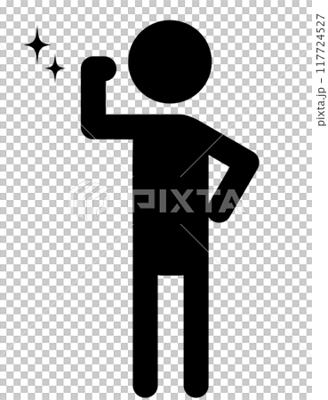 Pictogram of a person doing a fist pump 117724527