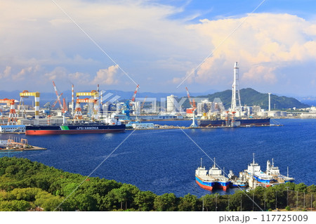 【香川県】聖通寺山から見た番の州工業地帯（四国電力坂出発電所・川崎重工業） 117725009