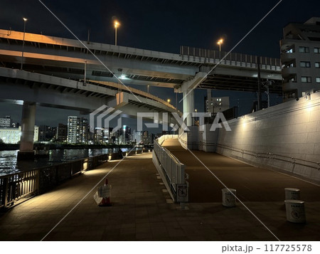 竪川水門テラス連絡橋 夜景 竪川水門テラス連絡橋 夜景 117725578