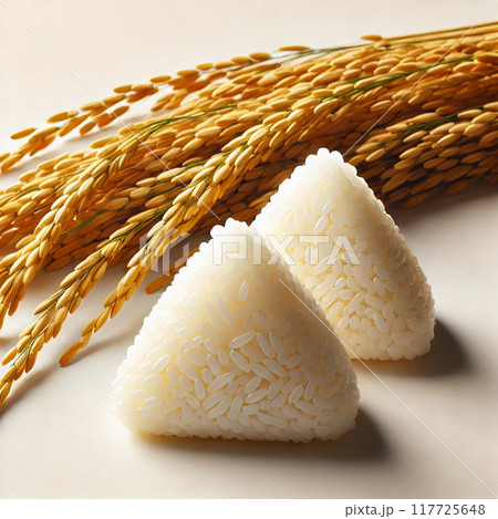稲穂とおにぎり 117725648